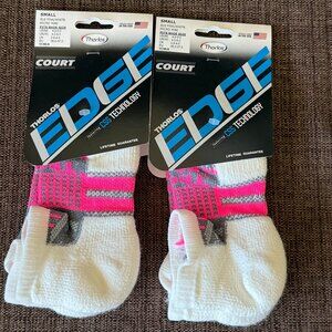 THORLOS EDGE COURT LOT OF 2 MICRO MINI TENNIS SOCKS UNISEX SMALL ATHLETIC UNISEX
